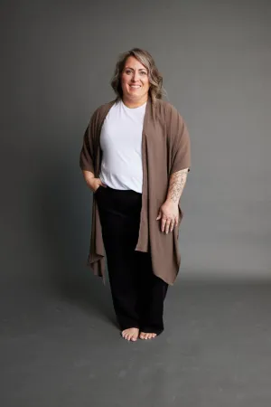 Chiffon Shawl in Dark Taupe