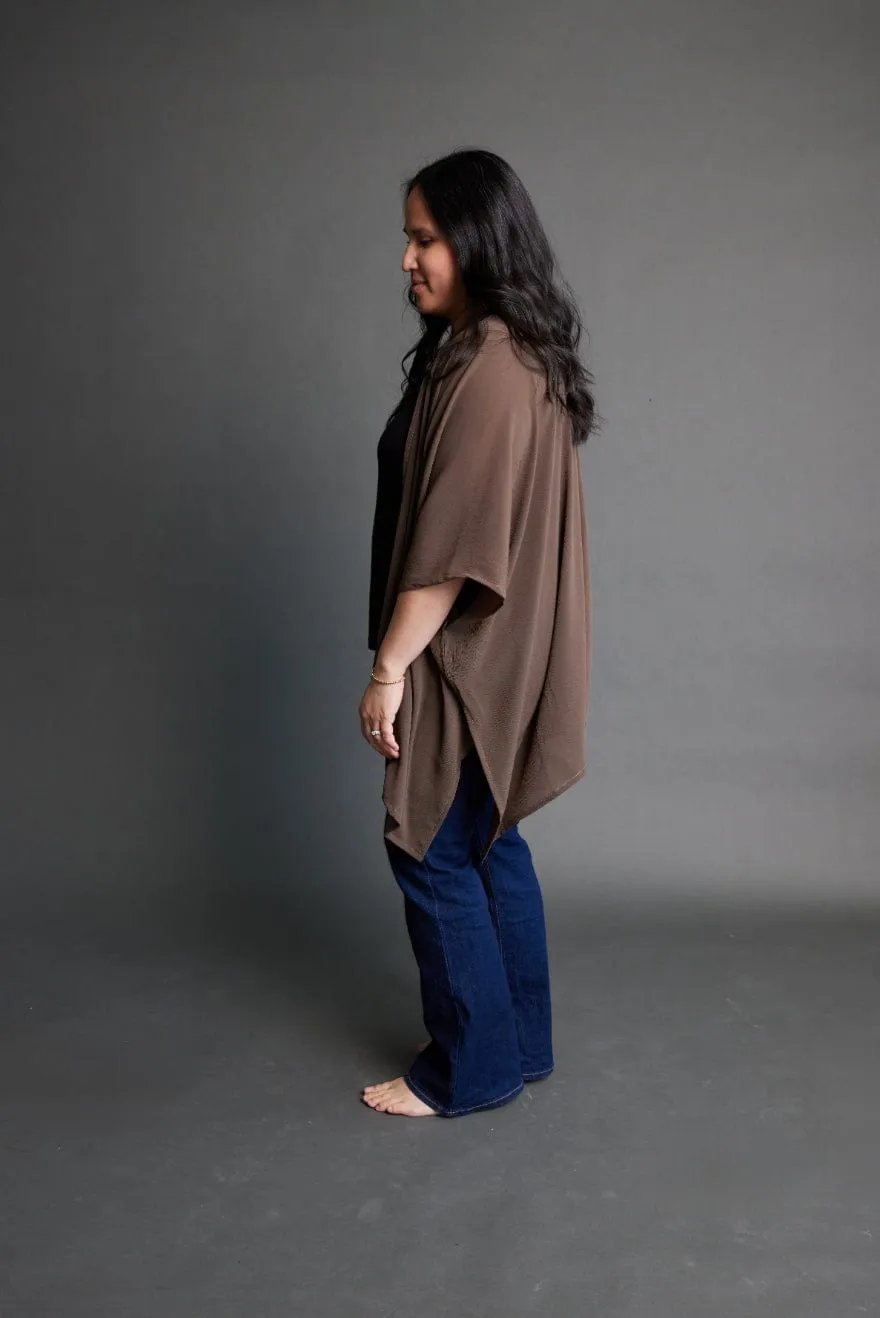 Chiffon Shawl in Dark Taupe