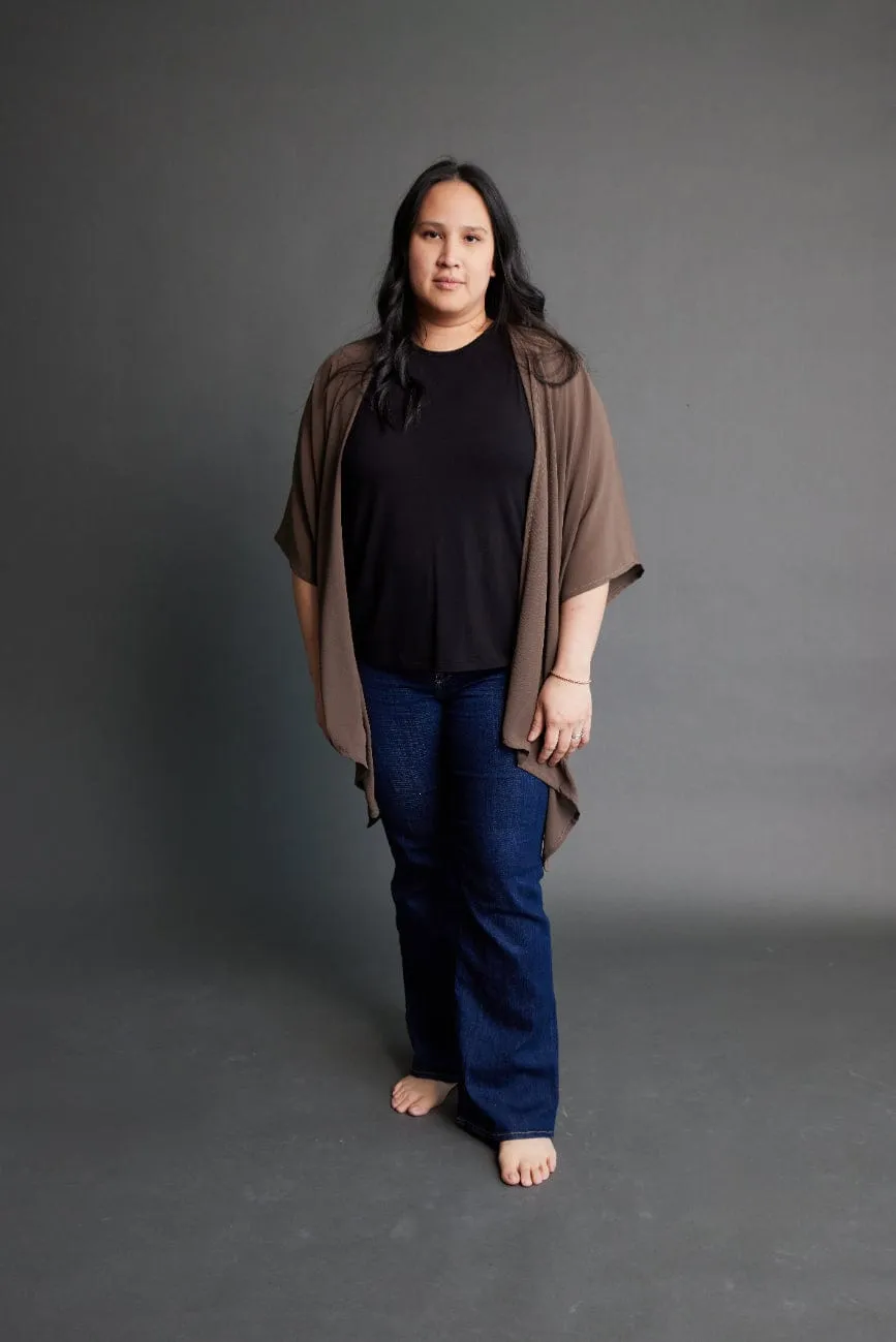 Chiffon Shawl in Dark Taupe