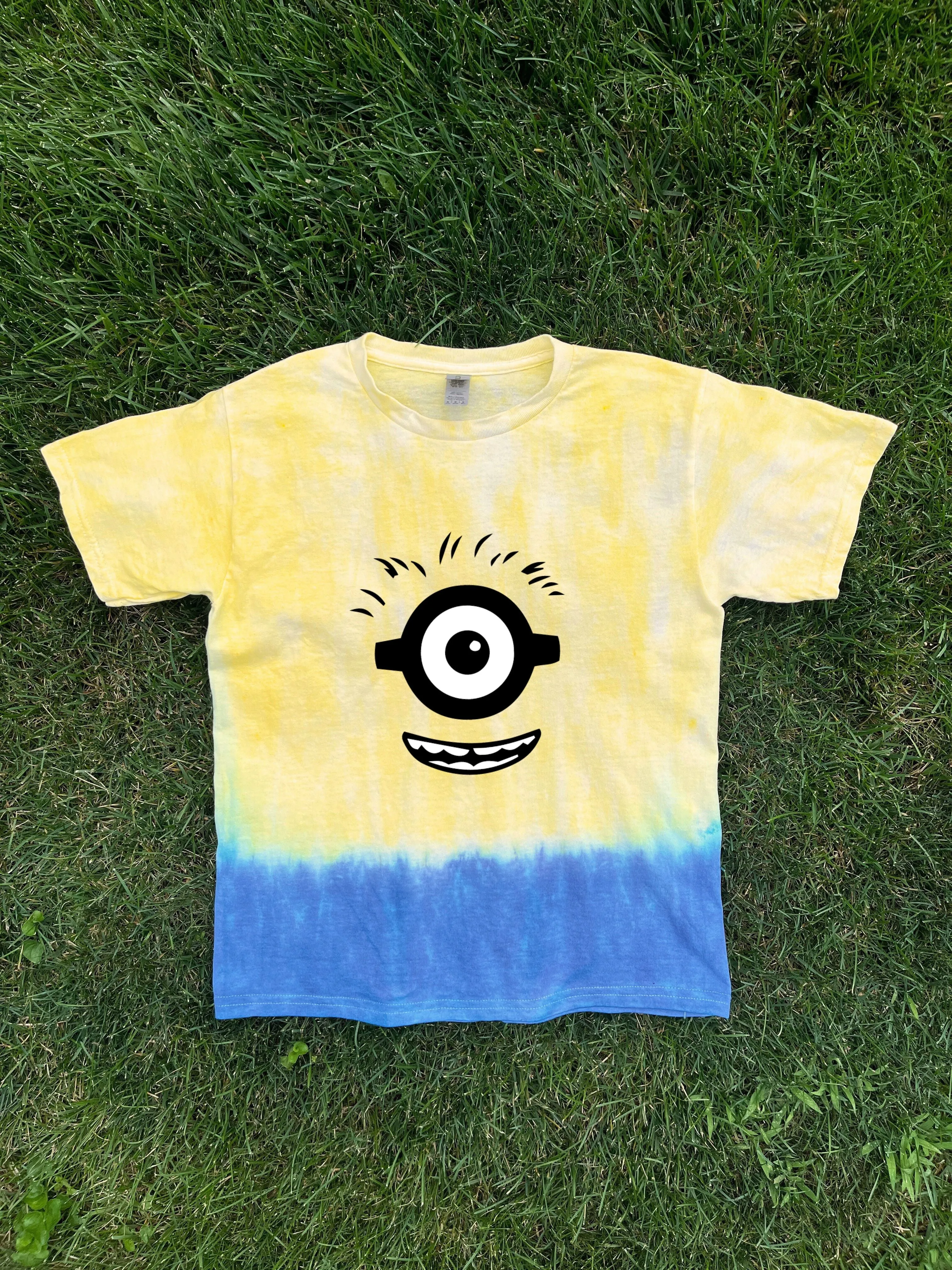 Child Tie-Dye Short Sleeve Shirt - Minion Faces