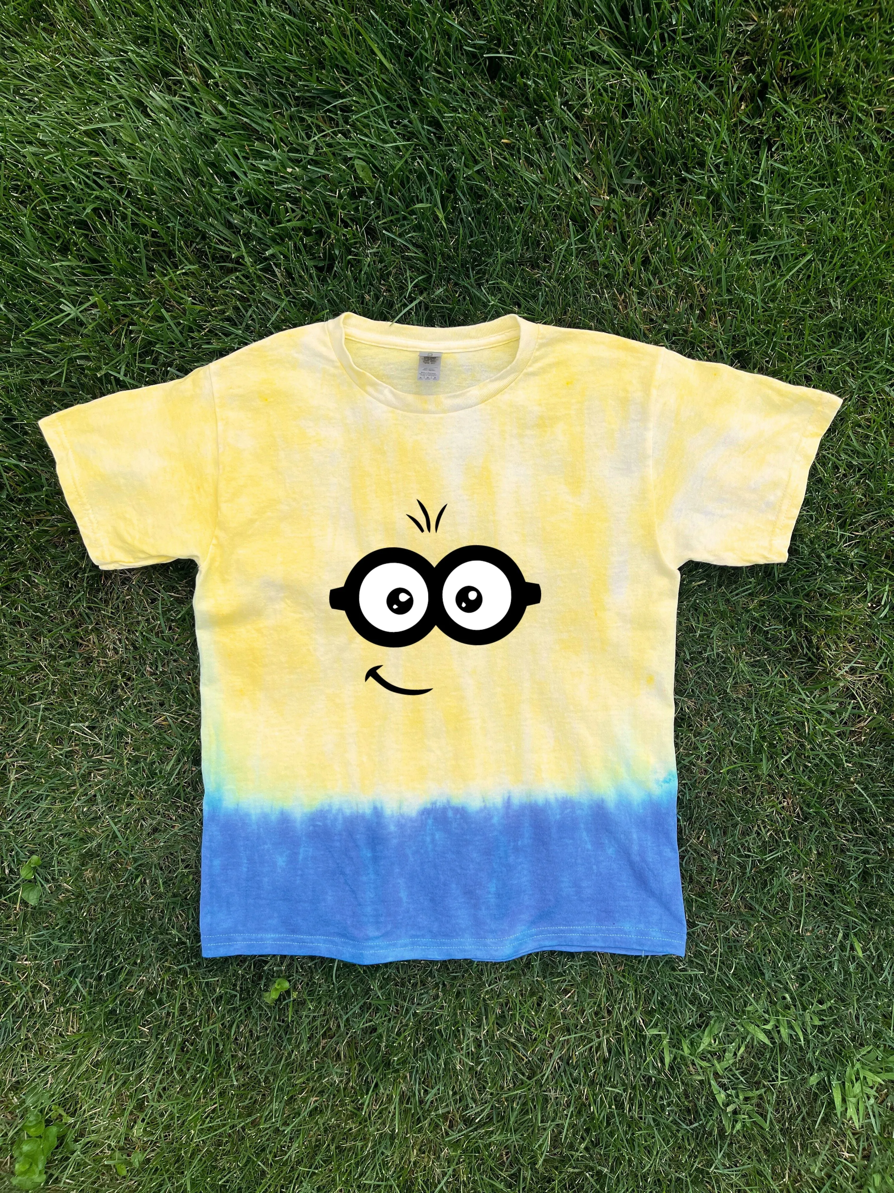 Child Tie-Dye Short Sleeve Shirt - Minion Faces