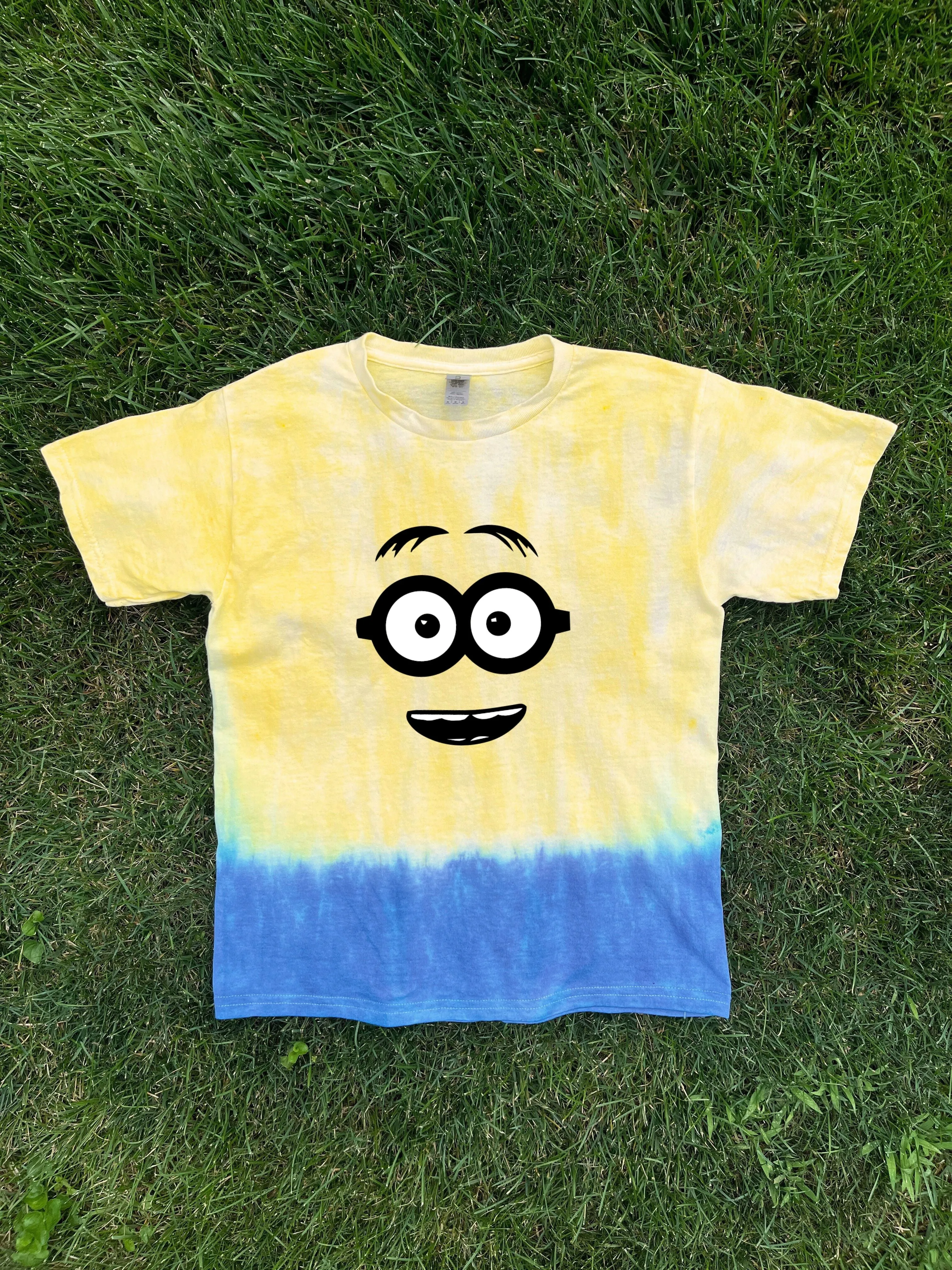 Child Tie-Dye Short Sleeve Shirt - Minion Faces
