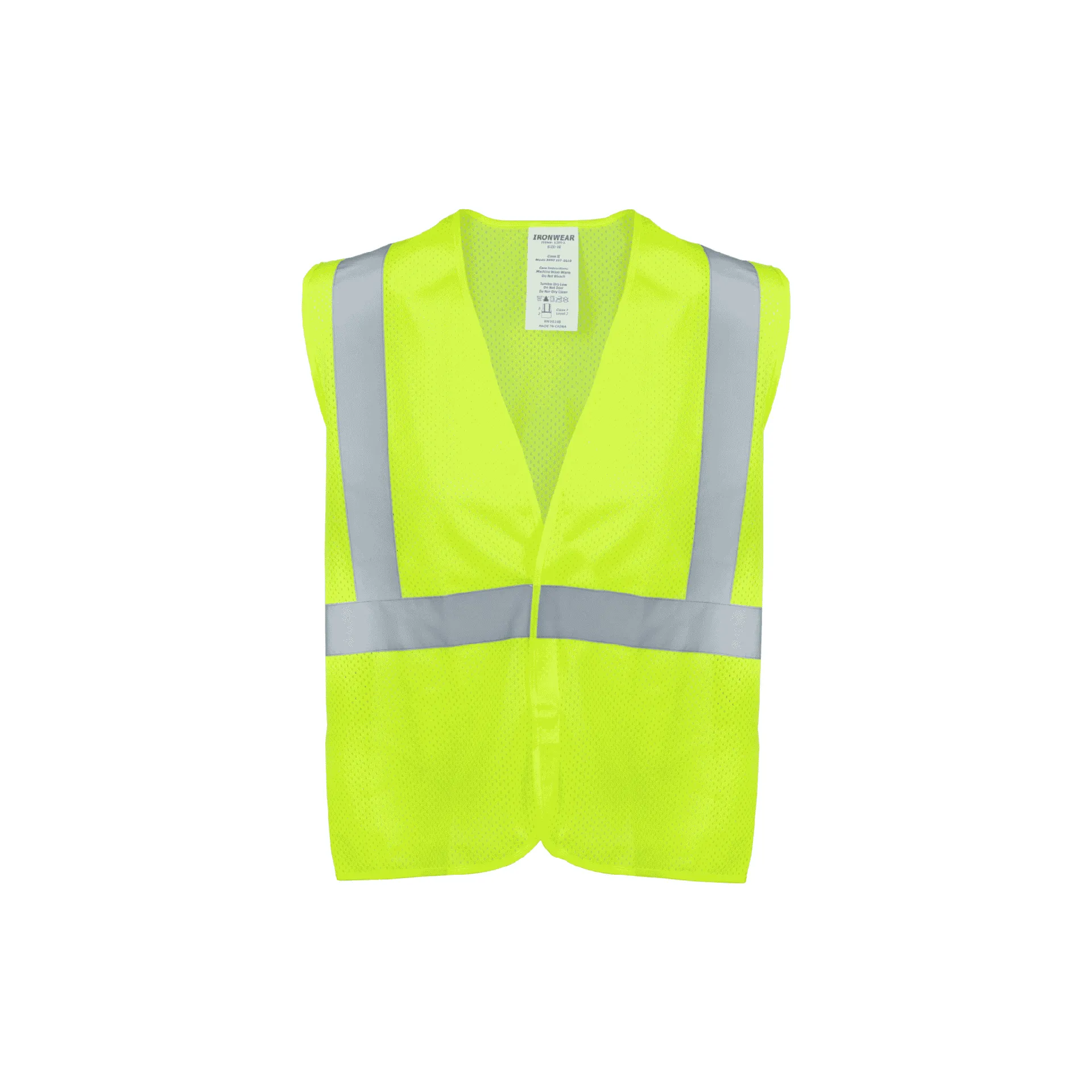 Class 2 Lime Mesh Hook and Loop Closure Vest