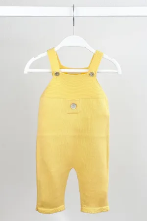 Classic Knitted Dungarees - Pale Yellow