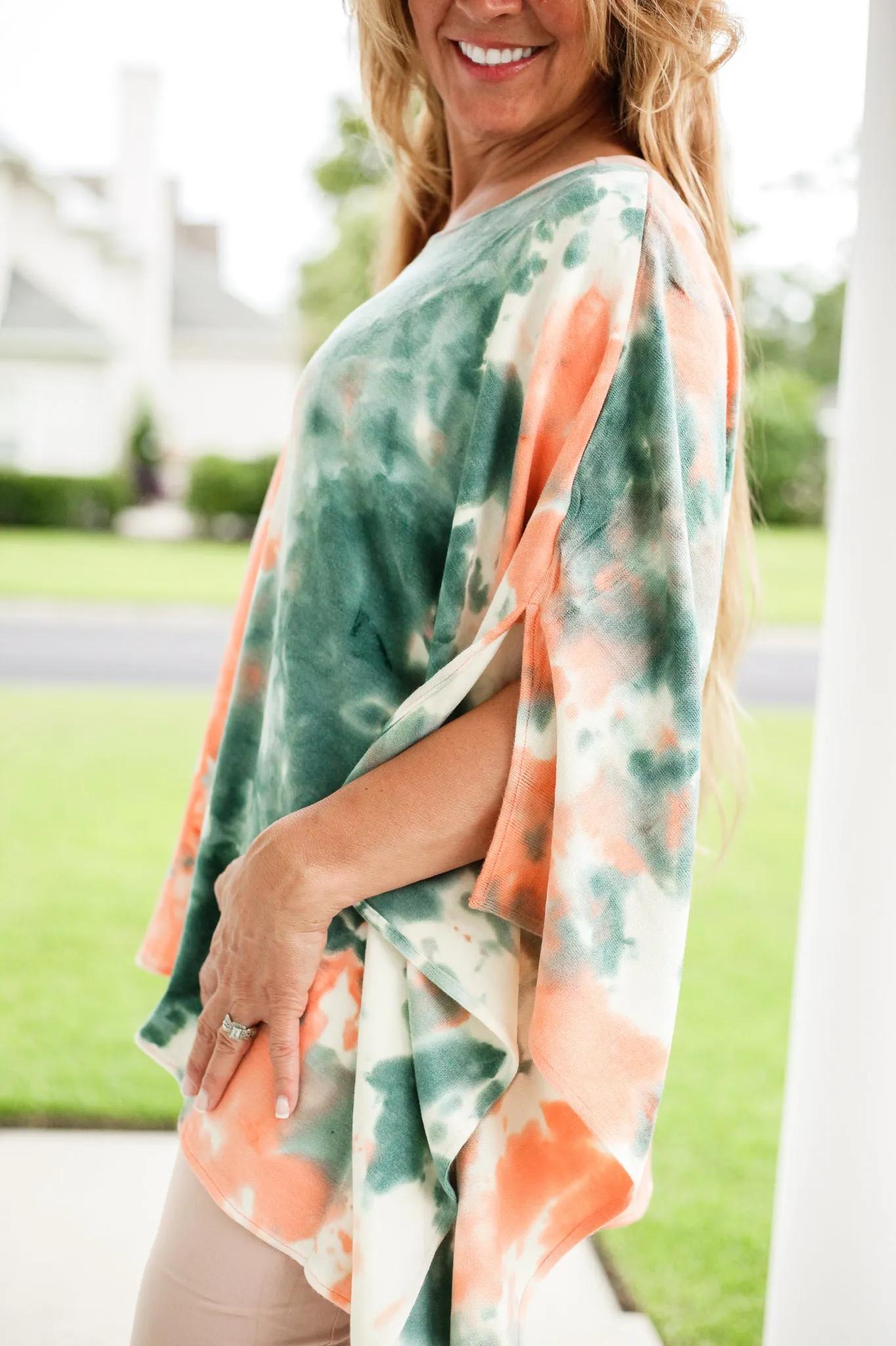 Cloud Cover Tie Dye Poncho Top
