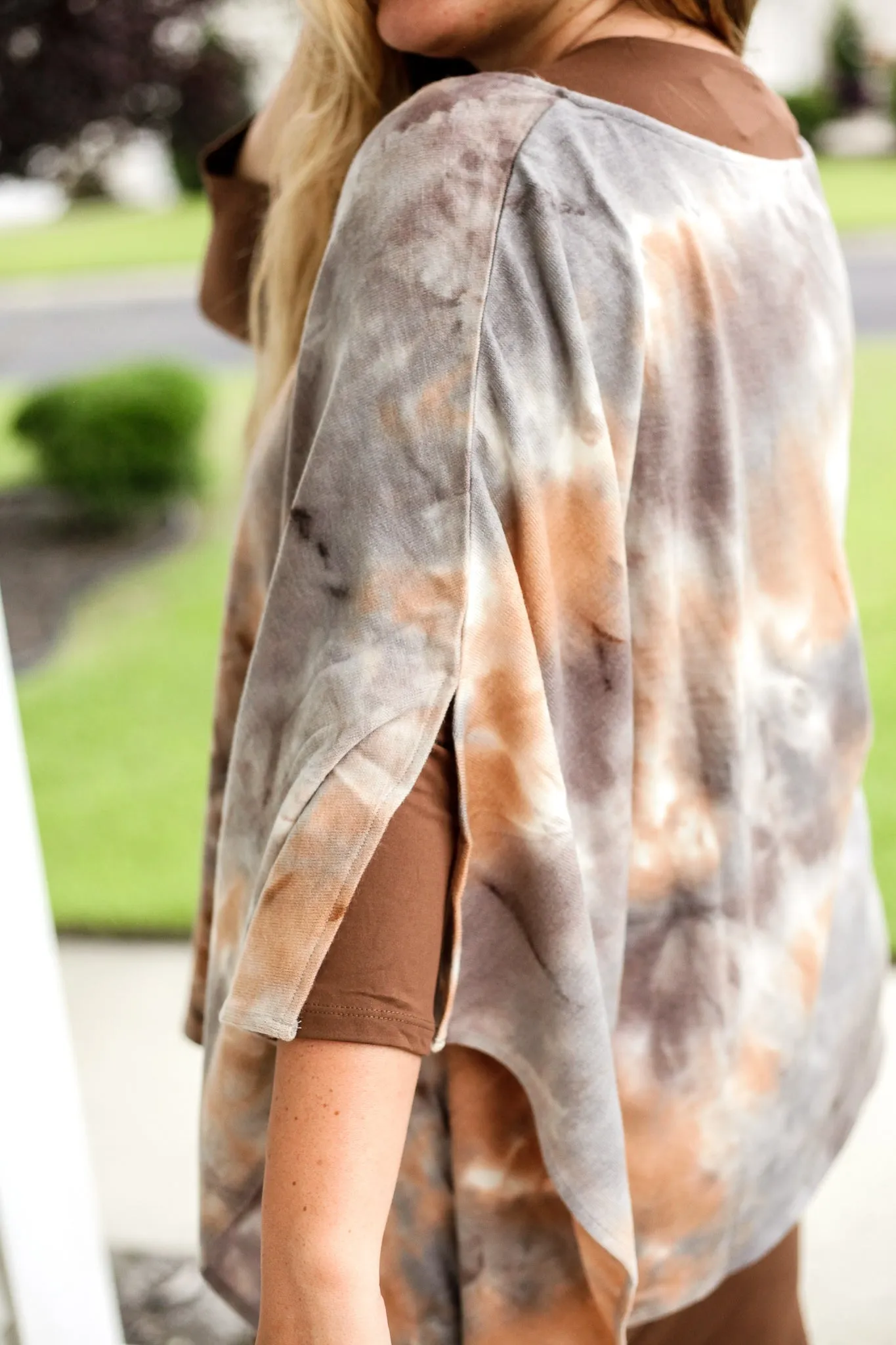 Cloud Cover Tie Dye Poncho Top