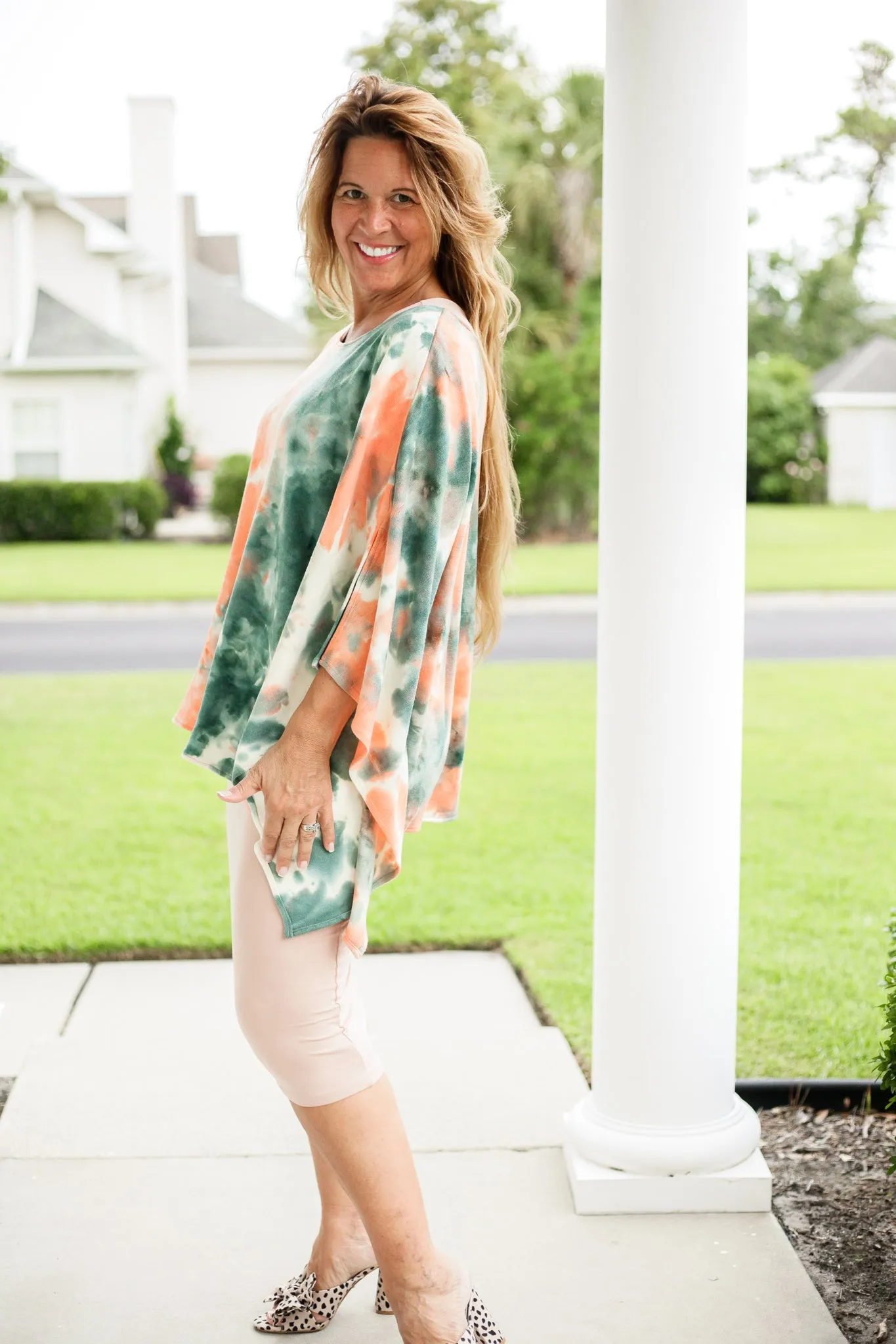 Cloud Cover Tie Dye Poncho Top