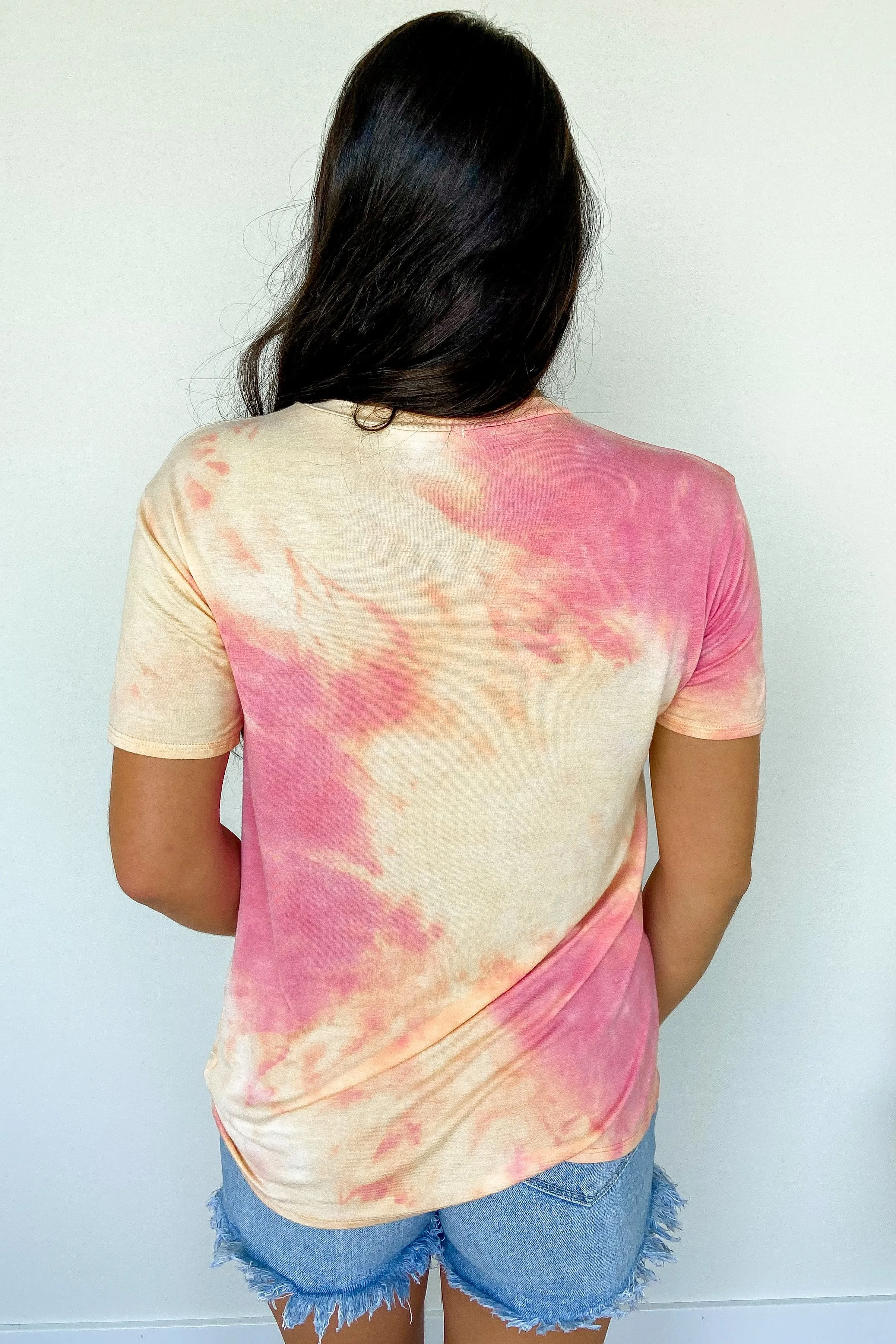 Coastal Sunset Tie Dye Top- Pink & Yellow