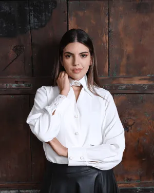Collar Cut Out Blouse