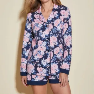 COSABELLA 'Bella' Floral Print Long Sleeve Top &amp; Boxer Pajama Set