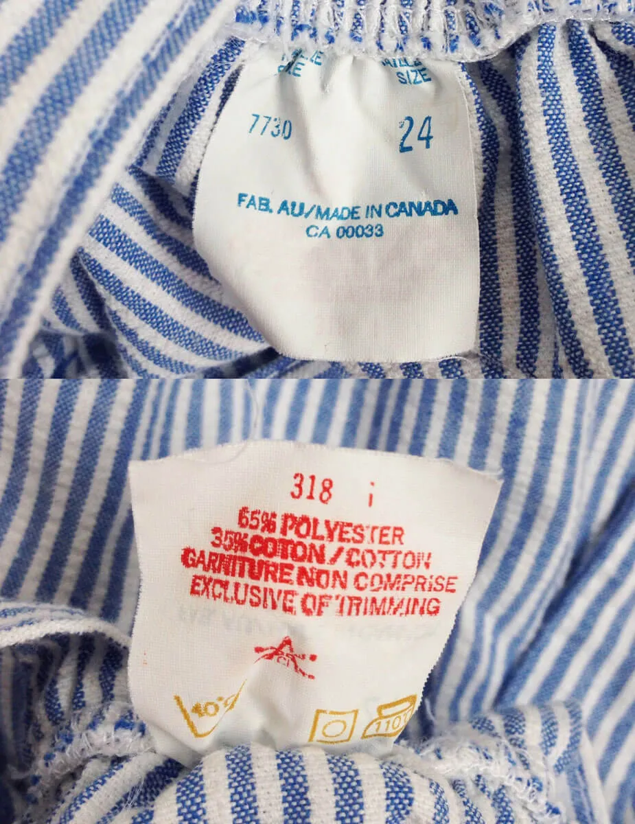 Cotton Baby Romper Blue White Red Stripe