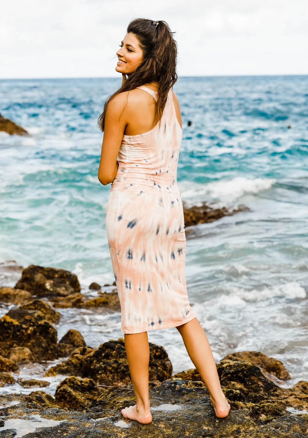 Cotton Candy Tie Dye Ribbed Tank Dress