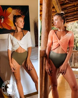 Crochet Crop Shirt Twisted Caraiva
