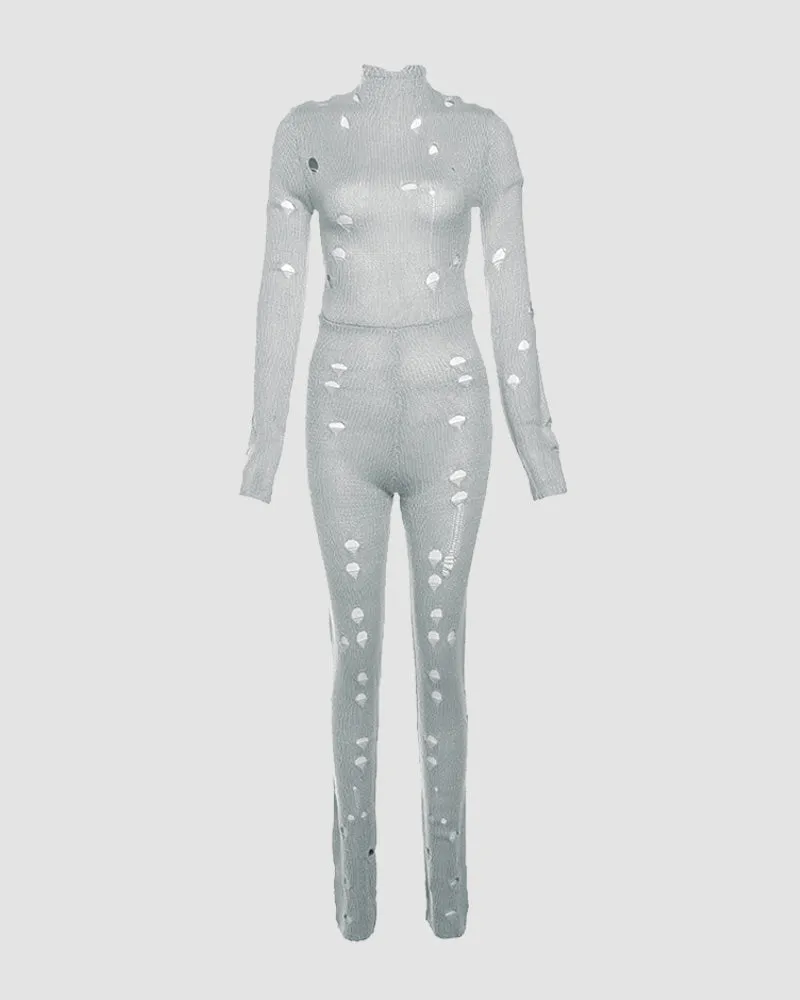 Cut-Out Knitted Jumpsuit