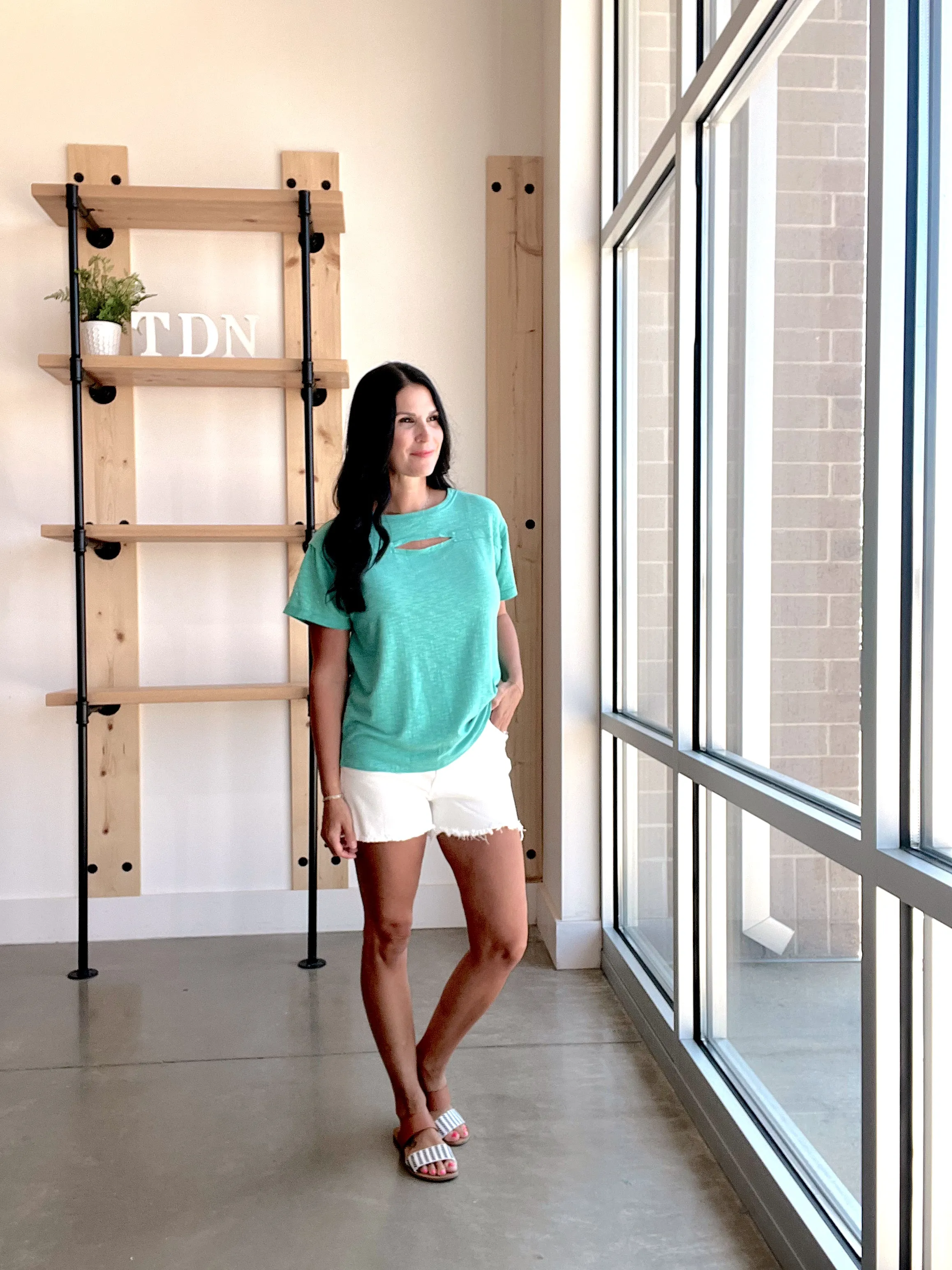 Cut Out Tee - Teal