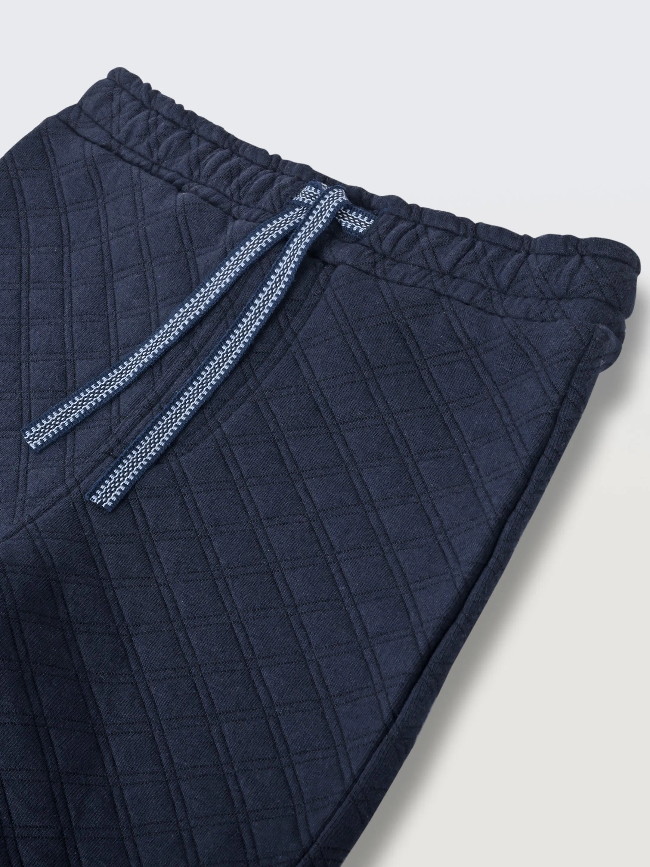DAIMOND QUILTED NAVY BOYS SHORTS - NAVY