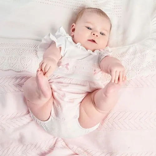 Dandelion Ruffles & Lace Romper - Pink/White