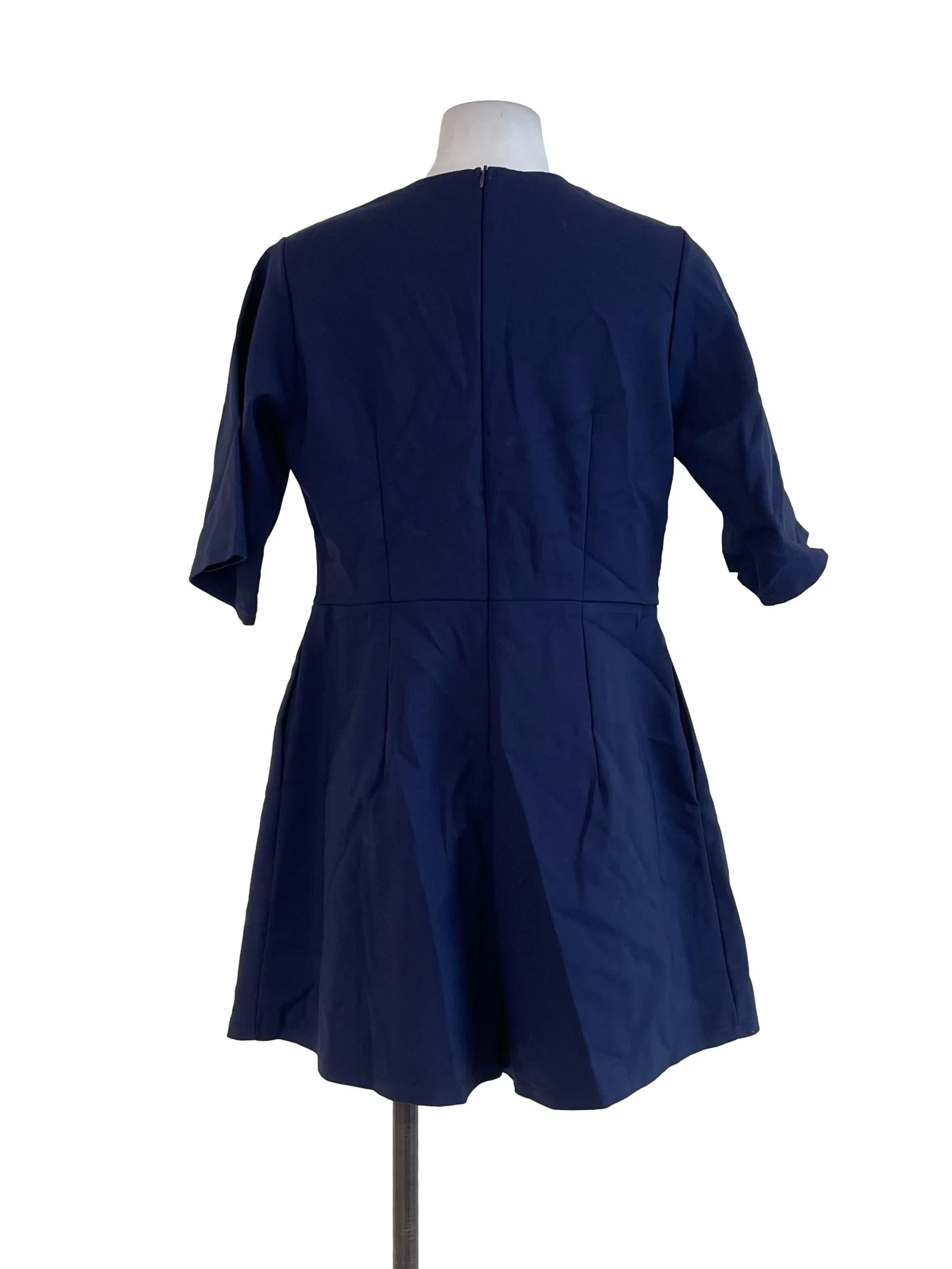 Dark Blue Mid Sleeves Romper