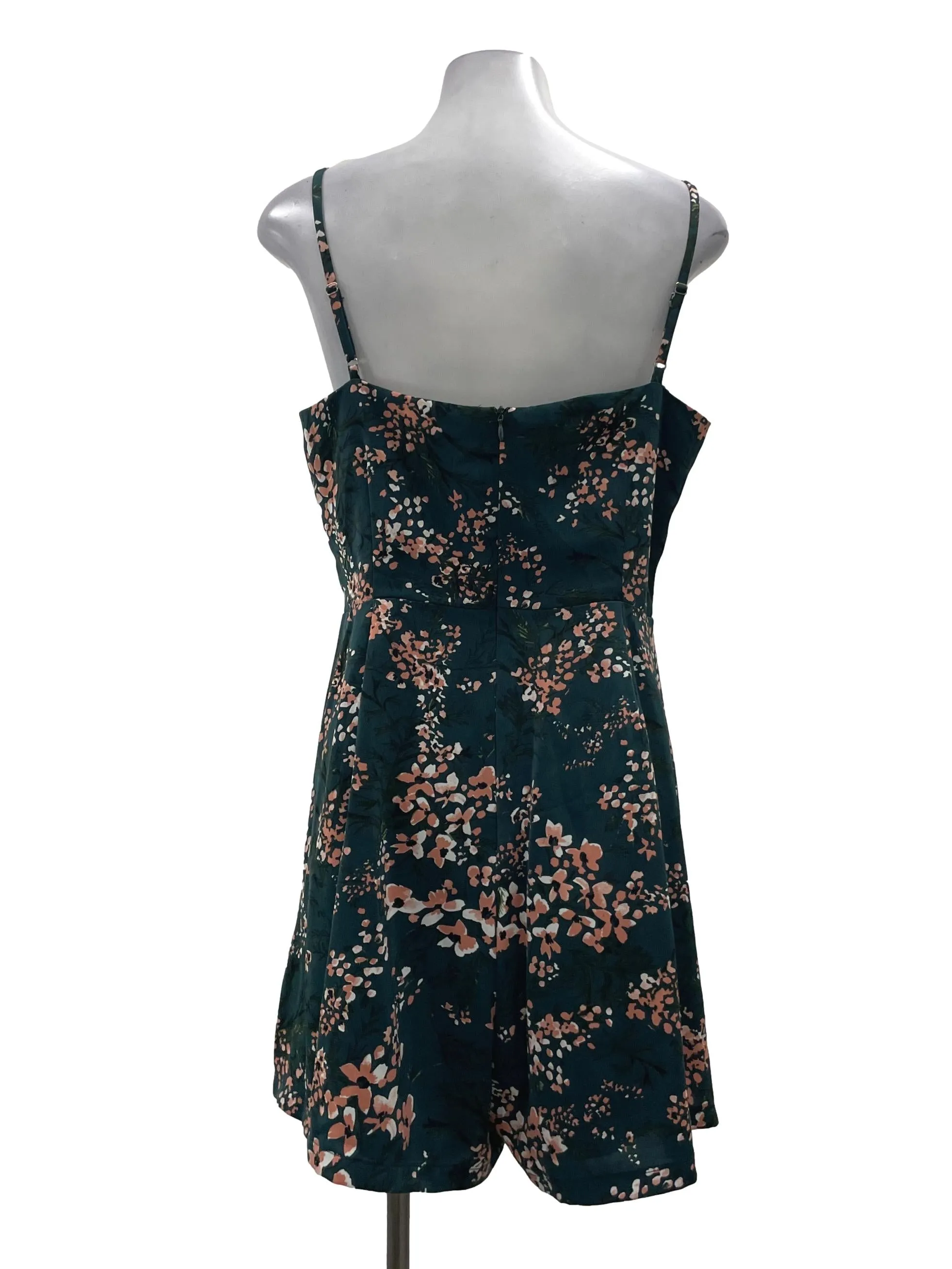Dark Green Front Knot Romper