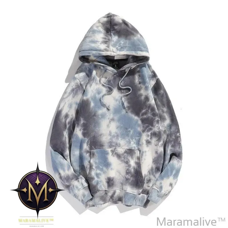 Dark Style Tie-dye Gradient Color Hong Kong Style Hoodie Sweater