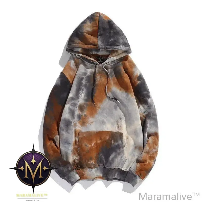 Dark Style Tie-dye Gradient Color Hong Kong Style Hoodie Sweater