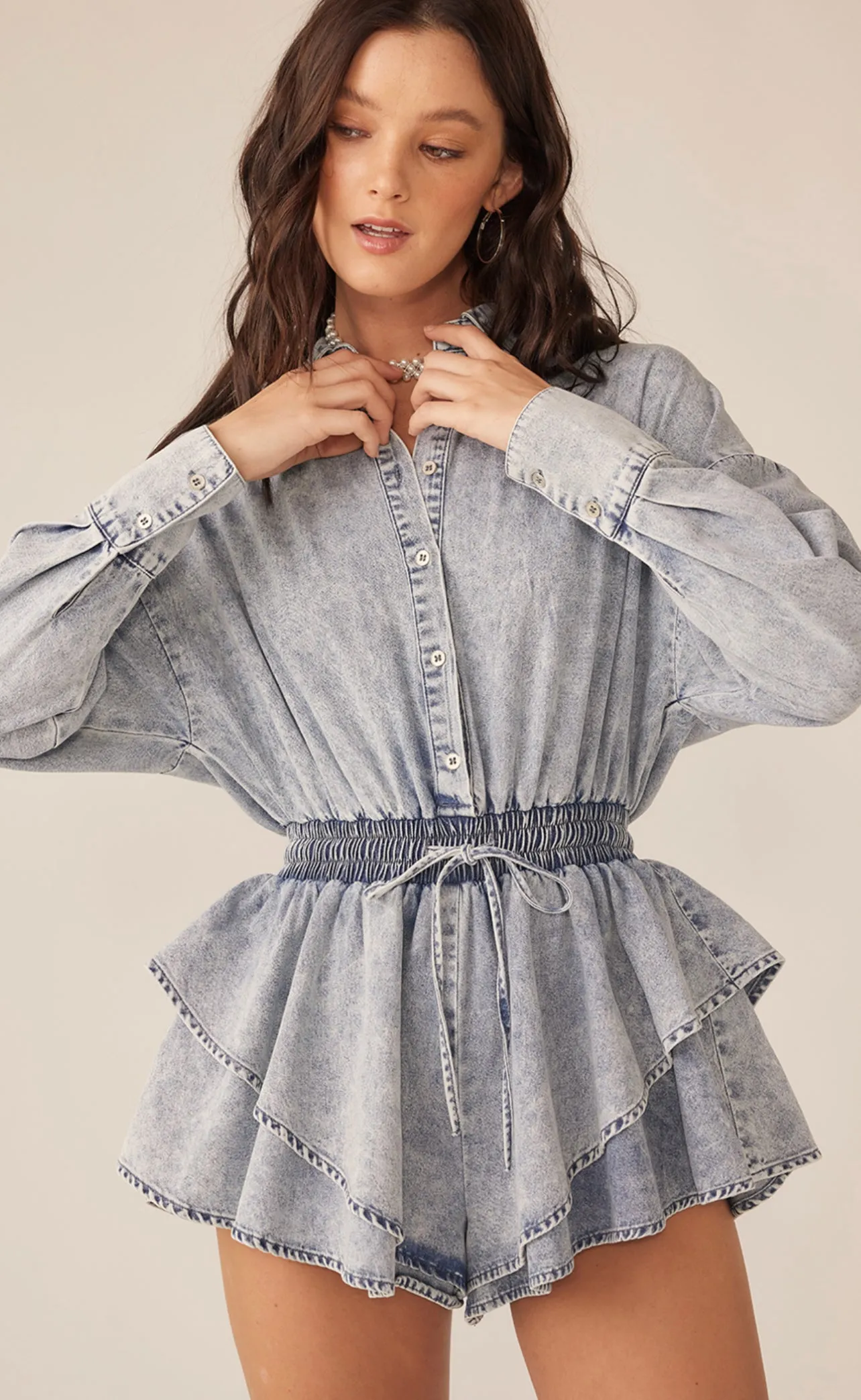 DENIM ROMPER