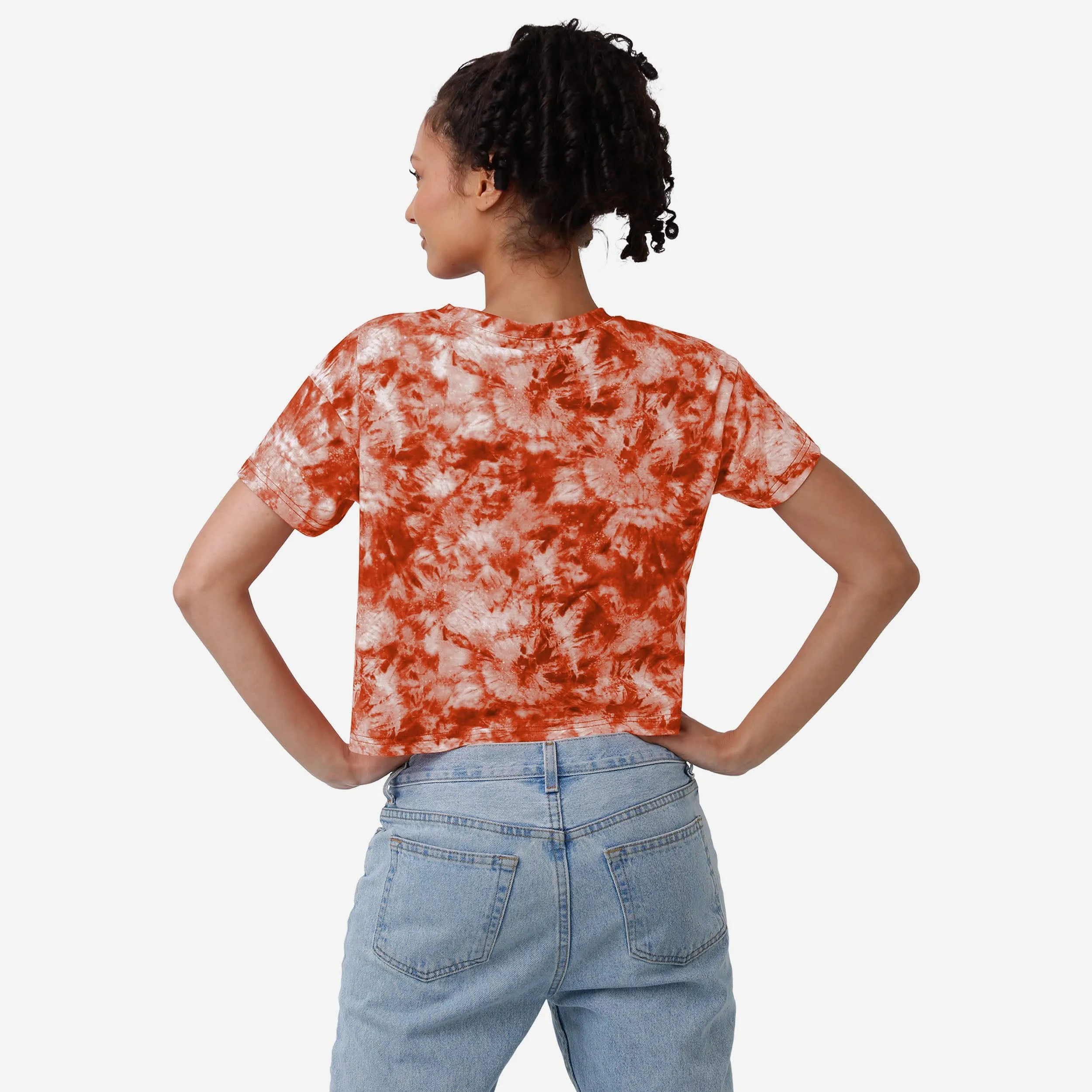 Denver Broncos Womens Tie-Dye Big Logo Crop Top