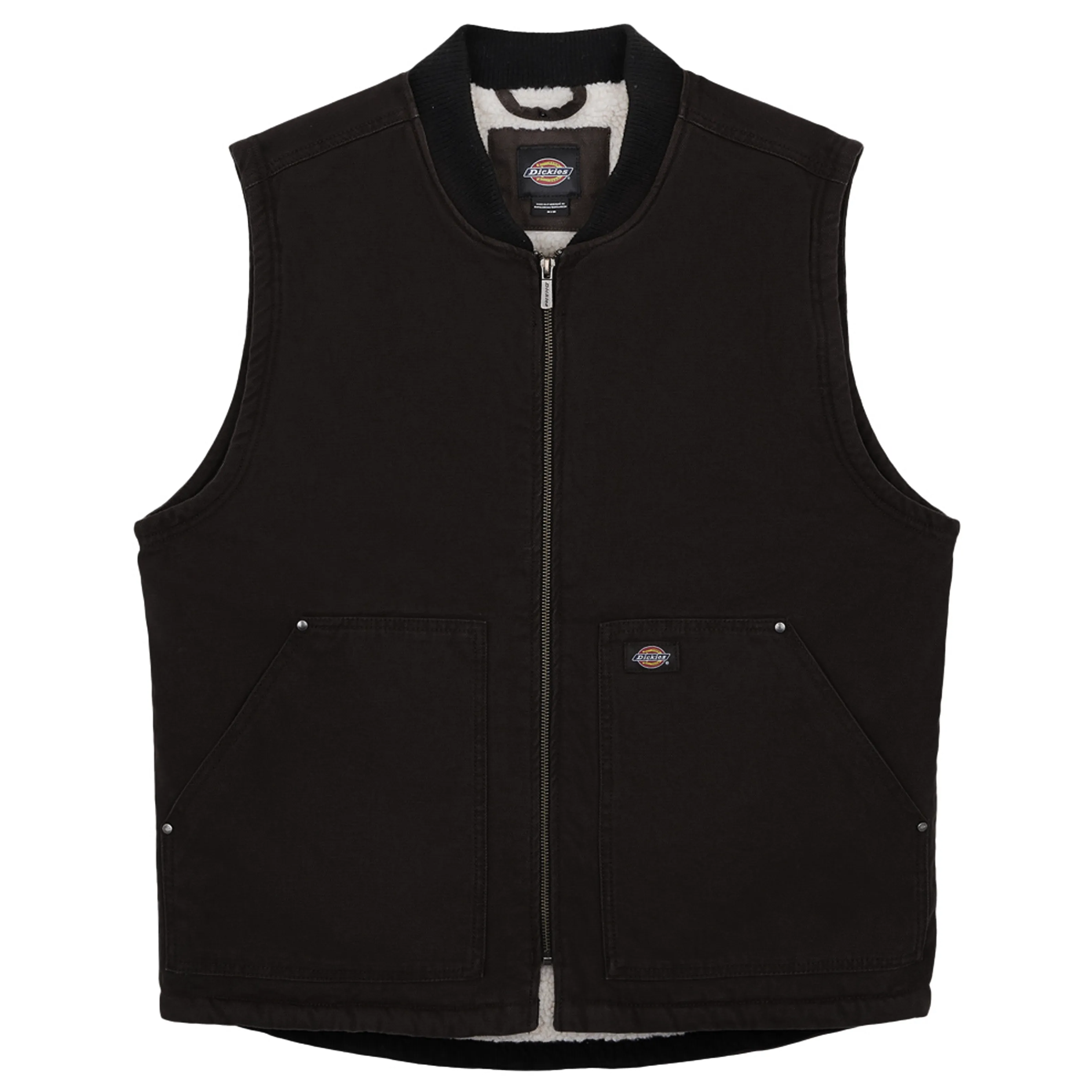 Dickies Duck High Pile Sherpa Lined Dark Brown Vest