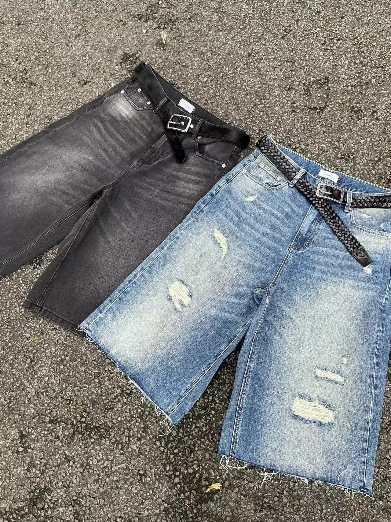 Distressed Denim Shorts