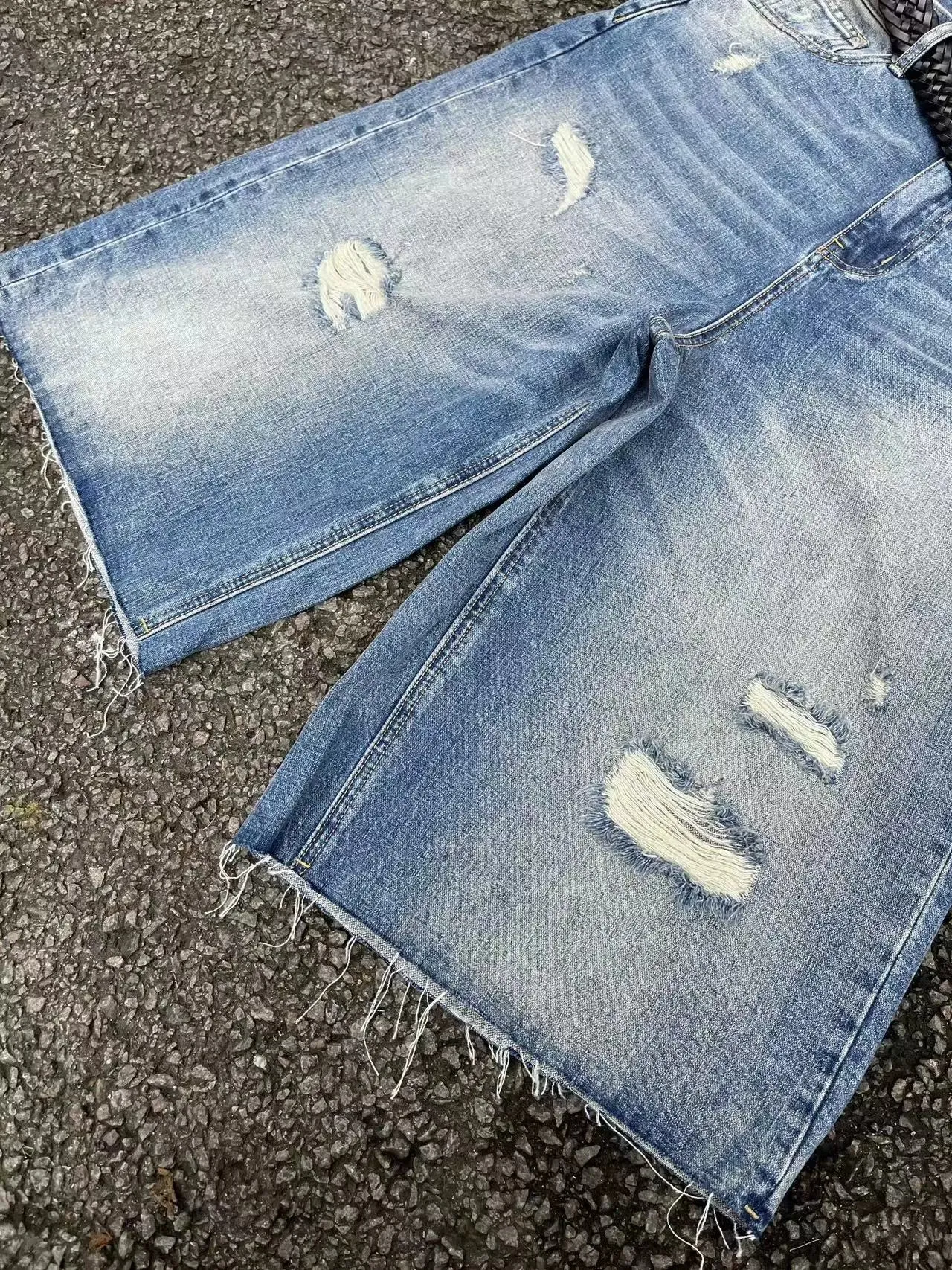 Distressed Denim Shorts