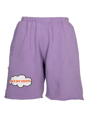 Distressed 'F*ck Off Friday' Jogging Shorts