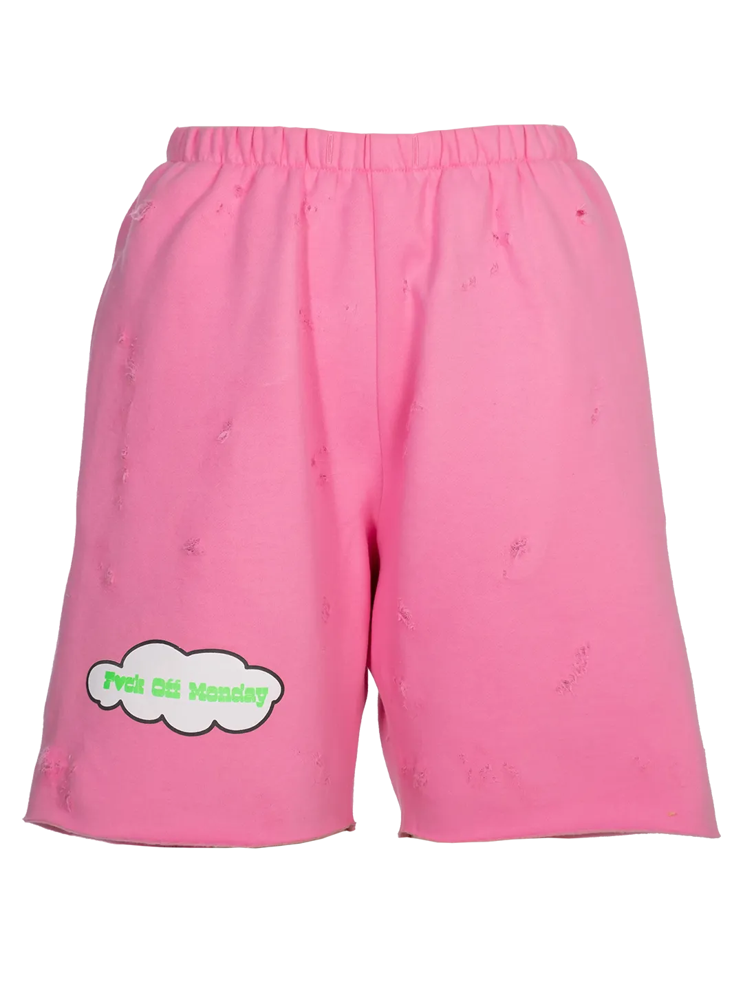 Distressed 'F*ck Off Monday' Jogging Shorts