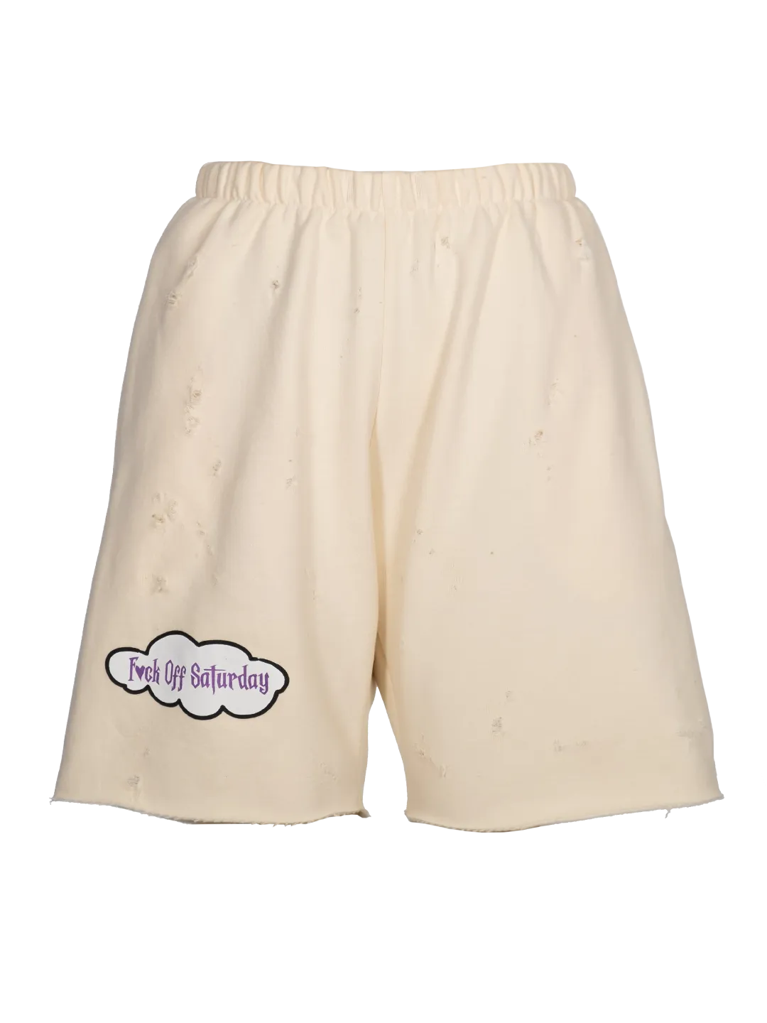 Distressed 'F*ck Off Saturday' Jogging Shorts
