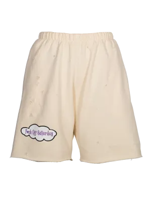 Distressed 'F*ck Off Saturday' Jogging Shorts