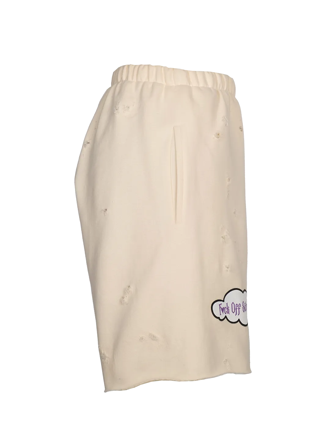 Distressed 'F*ck Off Saturday' Jogging Shorts