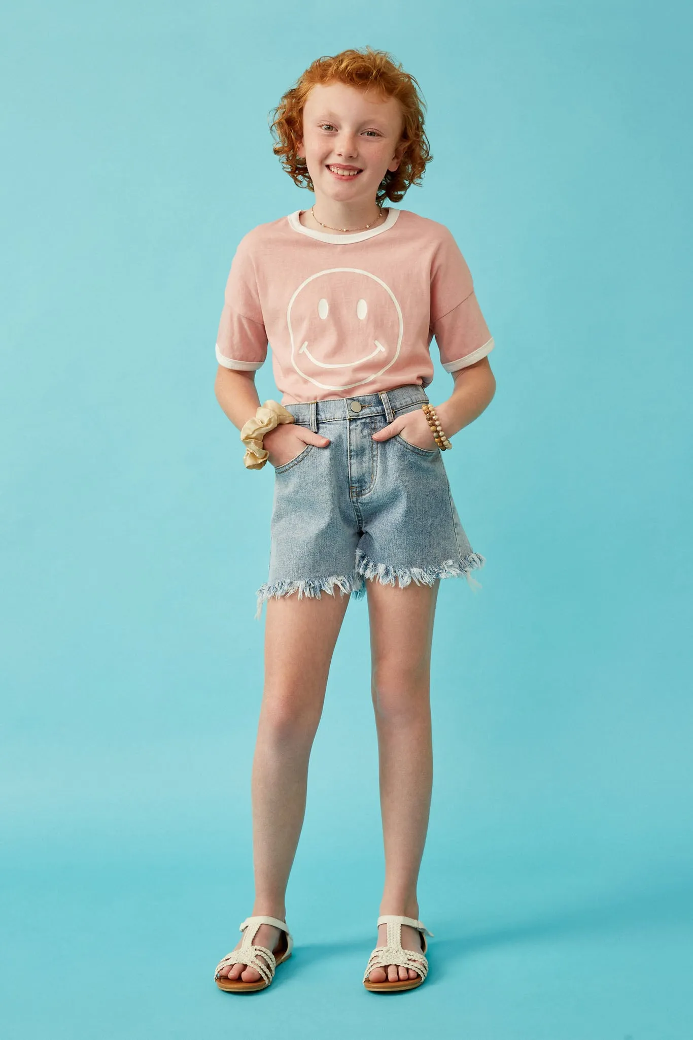 Distressed Fray Detail Shorts
