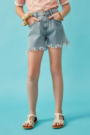 Distressed Fray Detail Shorts