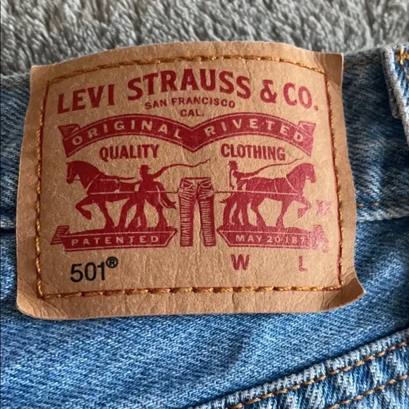 Distressed Levi 501 shorts