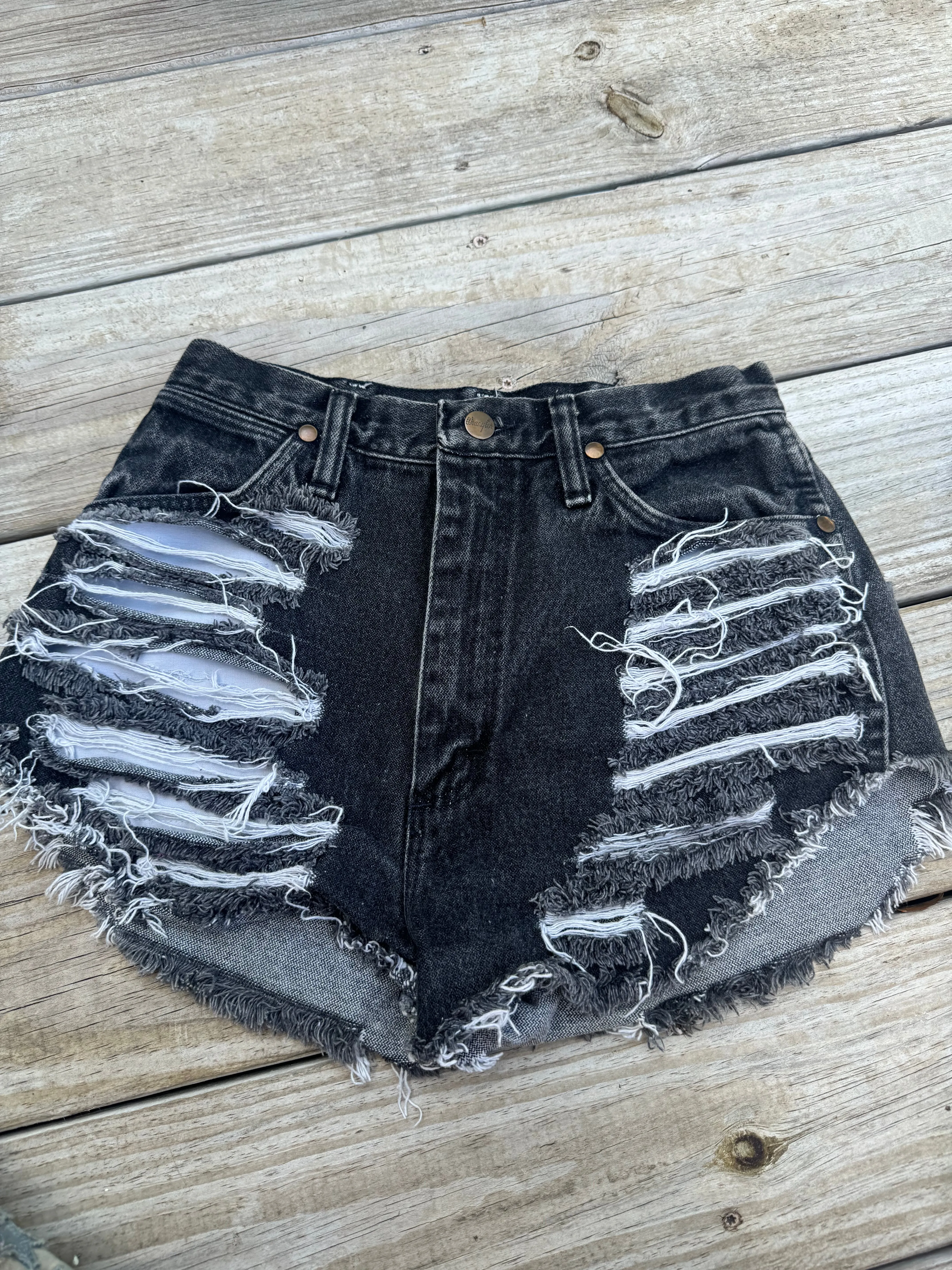 Distressed/Embroidered Wrangler Shorts- Size 7