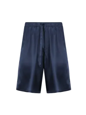Dolce & Gabbana Silk Blue Drawstring Shorts