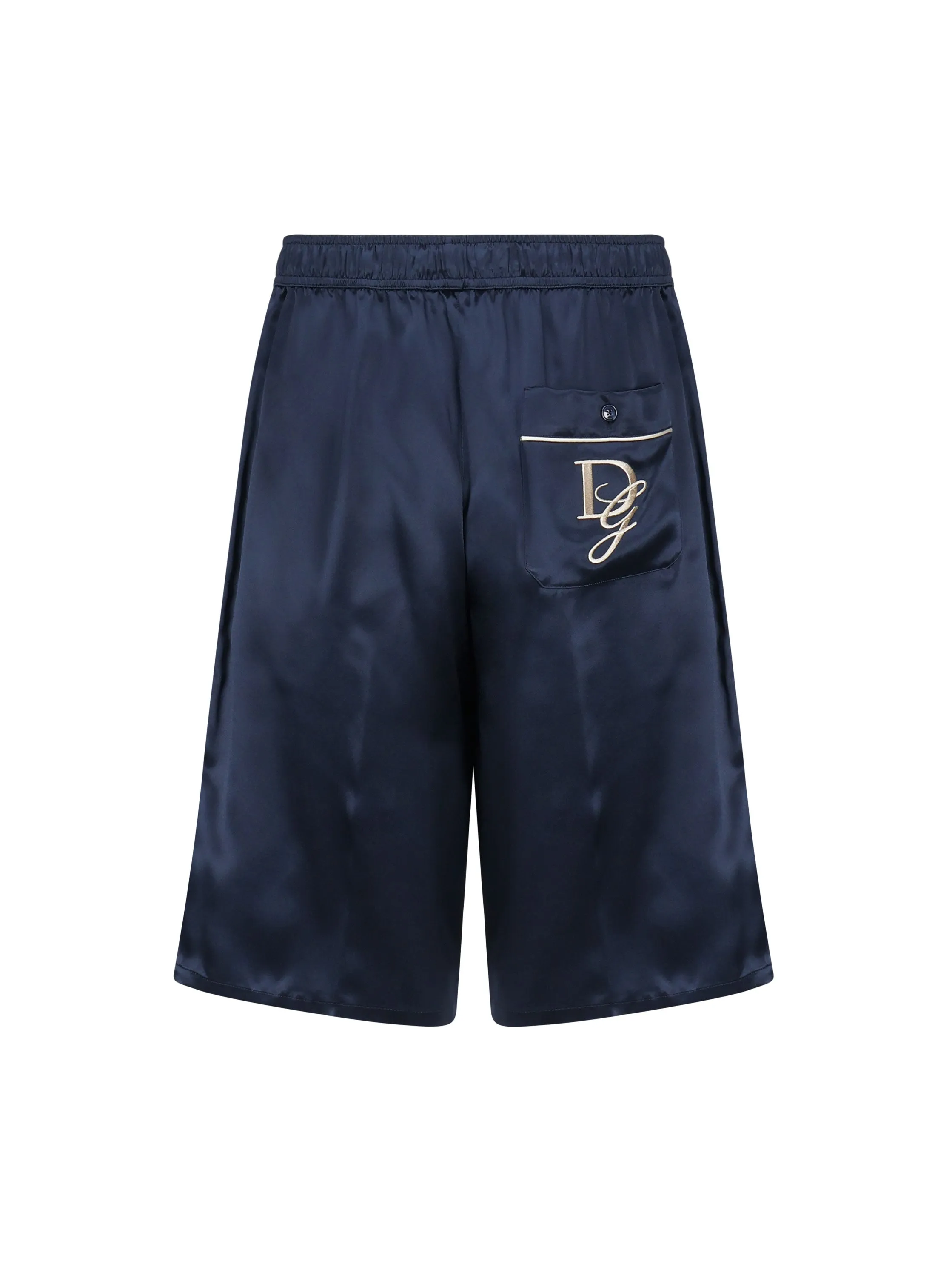 Dolce & Gabbana Silk Blue Drawstring Shorts