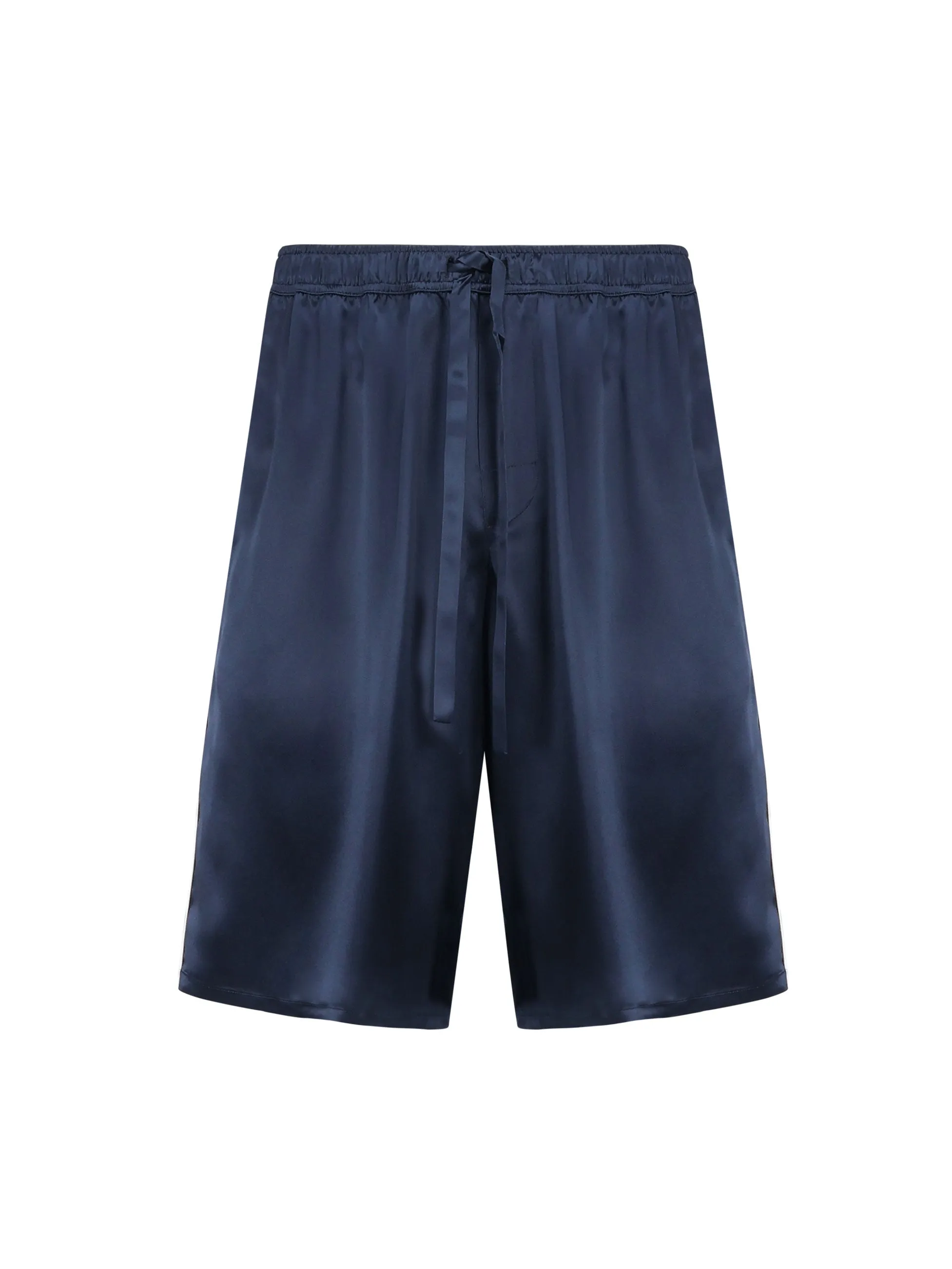 Dolce & Gabbana Silk Blue Drawstring Shorts