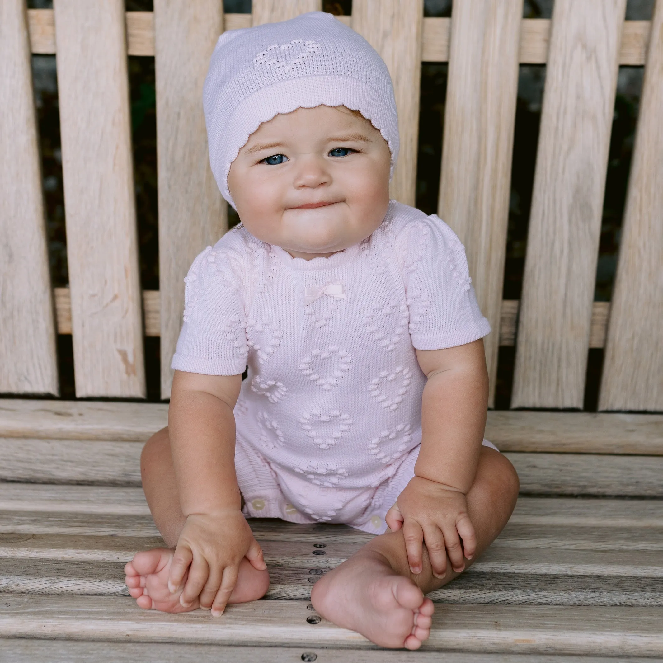 Dory Knit Baby Girls Romper & Hat