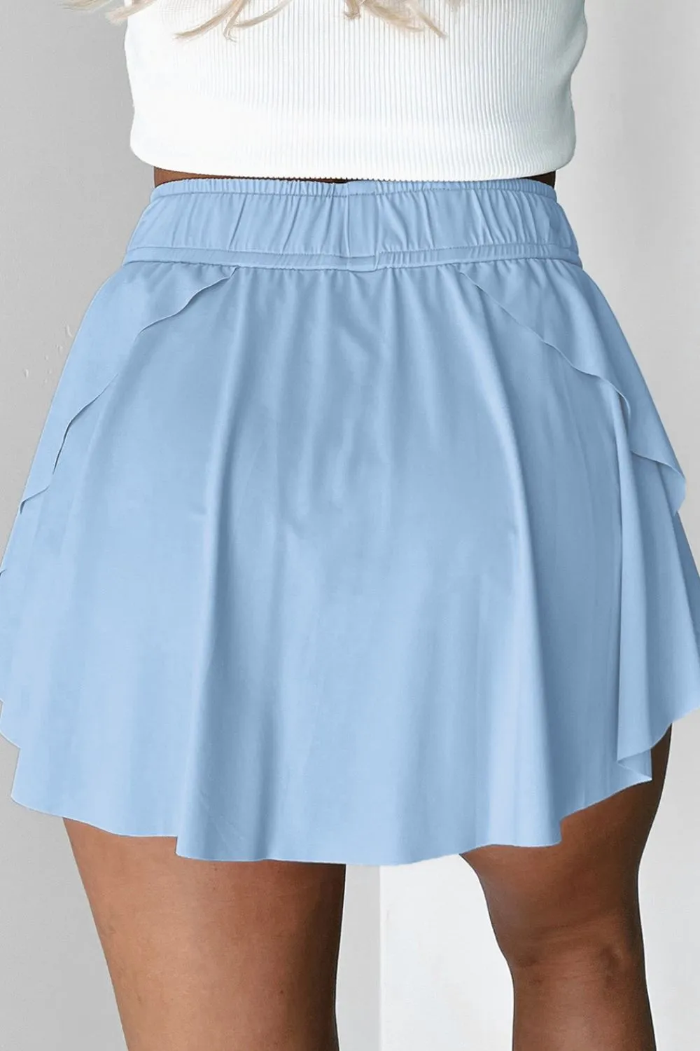 Drawstring High Waist Lined Active Skorts S-XL