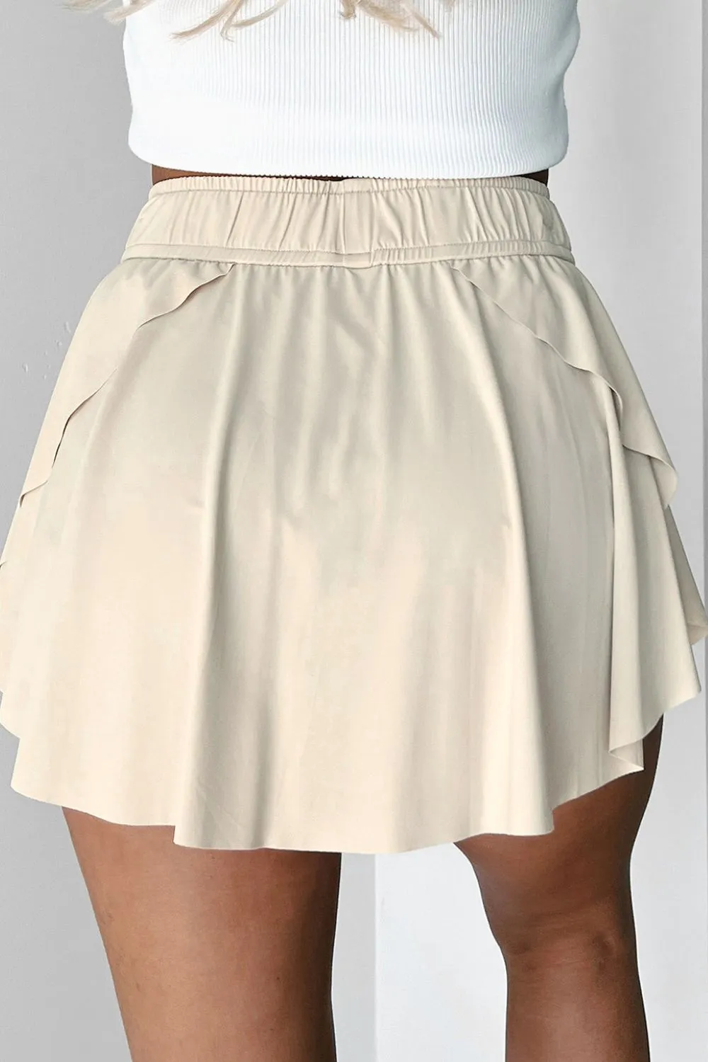 Drawstring High Waist Lined Active Skorts S-XL