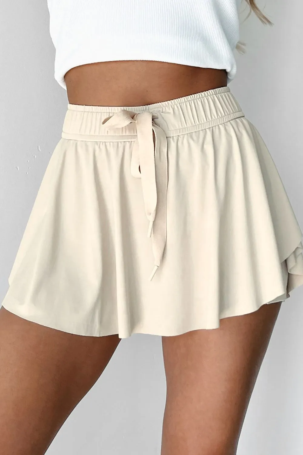 Drawstring High Waist Lined Active Skorts S-XL