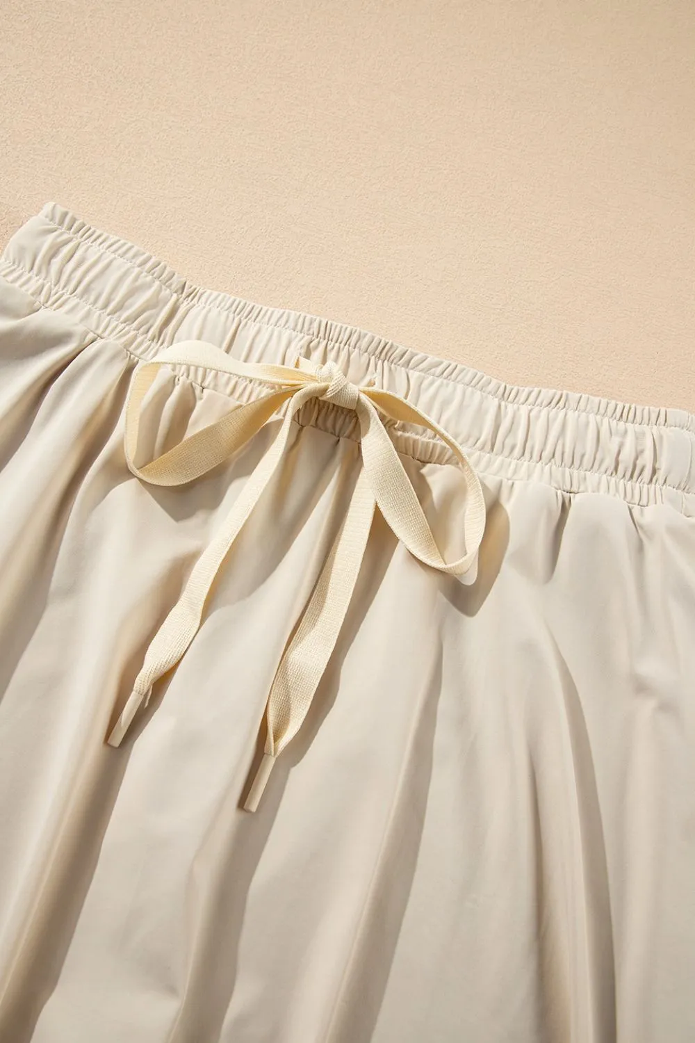 Drawstring High Waist Lined Active Skorts S-XL