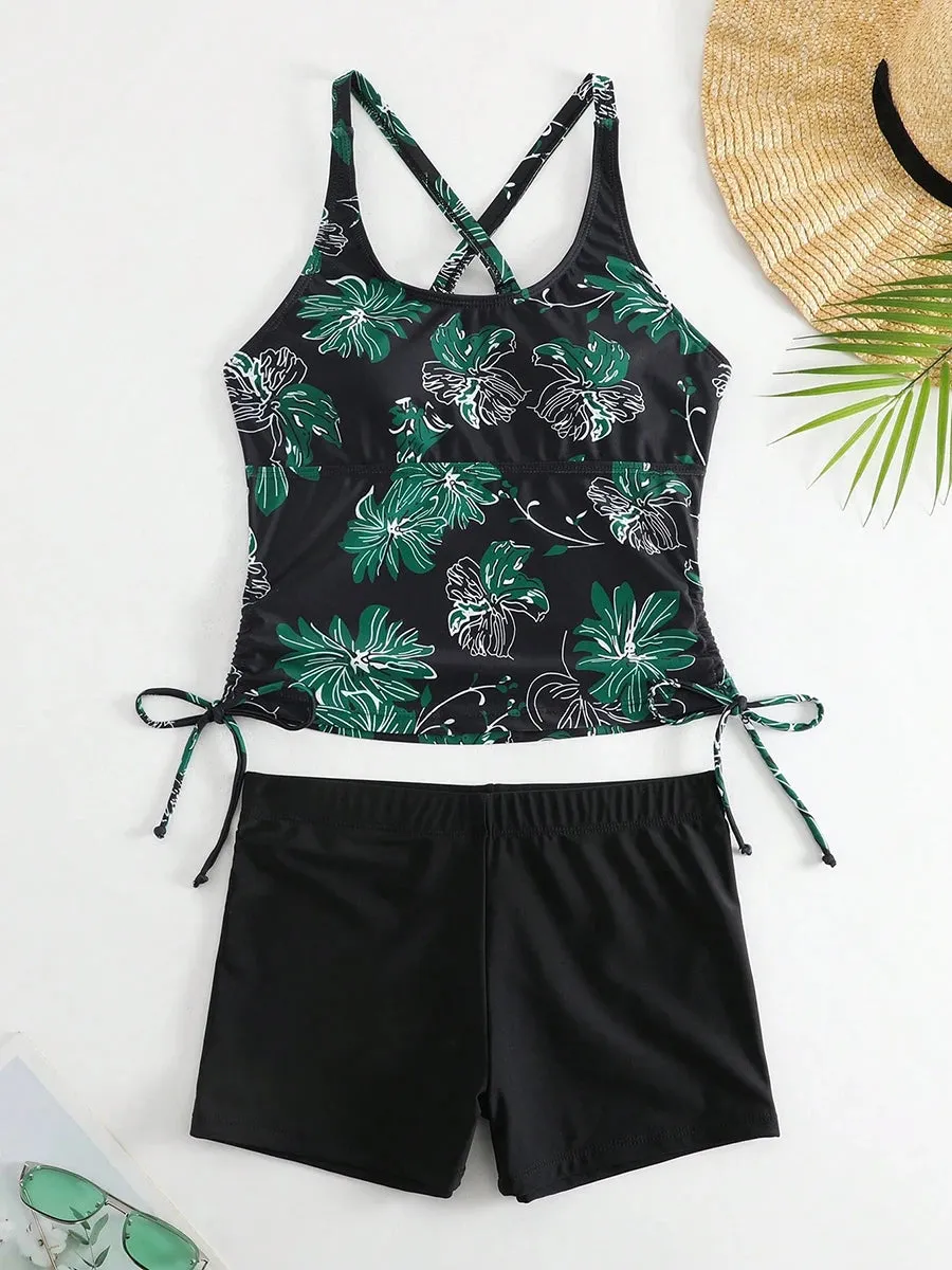 Drawstring Shorts Swimsuit