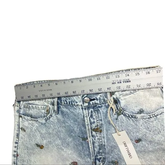 Driftwood Shorts Women’s Floral Denim Distressed Cutoff Embroidered High Rise