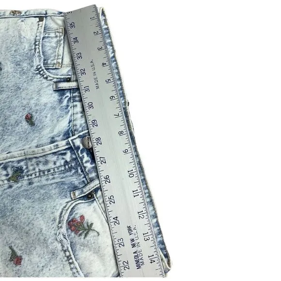 Driftwood Shorts Women’s Floral Denim Distressed Cutoff Embroidered High Rise